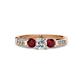 3 - Jamille Diamond and Ruby Three Stone with Side Diamond Ring 