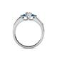 4 - Jamille Blue and White Diamond Three Stone with Side Diamond Ring 