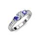 2 - Jamille Diamond and Tanzanite Three Stone with Side Diamond Ring 