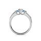 4 - Jamille Diamond and Blue Topaz Three Stone with Side Diamond Ring 