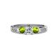 3 - Jamille Diamond and Peridot Three Stone with Side Diamond Ring 