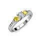 2 - Jamille Diamond and Yellow Sapphire Three Stone with Side Diamond Ring 