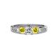 3 - Jamille Diamond and Yellow Sapphire Three Stone with Side Diamond Ring 