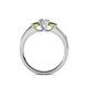 4 - Jamille Diamond and Peridot Three Stone with Side Diamond Ring 