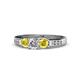 1 - Jamille Diamond and Yellow Sapphire Three Stone with Side Diamond Ring 