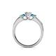 4 - Jamille Diamond and London Blue Topaz Three Stone with Side Diamond Ring 