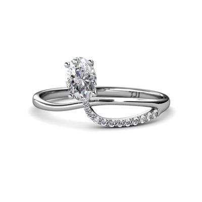 Naysa Bold ctw GIA Certified Natural Diamond Oval Shape x Side Natural Diamond Round Promise Ring