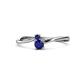 1 - Lucie 4.10 mm Bold Round Blue Sapphire 2 Stone Promise Ring 