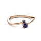 2 - Lucie 4.10 mm Bold Round Blue Sapphire 2 Stone Promise Ring 