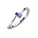 3 - Lucie 4.10 mm Bold Round Blue Sapphire and Tanzanite 2 Stone Promise Ring 