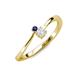 3 - Lucie 4.10 mm Bold Round Blue and White Sapphire 2 Stone Promise Ring 