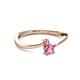 2 - Lucie 4.10 mm Bold Round Pink Sapphire 2 Stone Promise Ring 