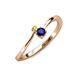 3 - Lucie 4.10 mm Bold Round Yellow and Blue Sapphire 2 Stone Promise Ring 