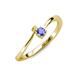 3 - Lucie 4.10 mm Bold Round Yellow Sapphire and Tanzanite 2 Stone Promise Ring 