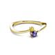 2 - Lucie 4.10 mm Bold Round Yellow Sapphire and Iolite 2 Stone Promise Ring 
