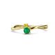 1 - Lucie 4.10 mm Bold Round Yellow Sapphire and Emerald 2 Stone Promise Ring 