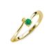 3 - Lucie 4.10 mm Bold Round Yellow Sapphire and Emerald 2 Stone Promise Ring 