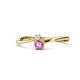 1 - Lucie 4.10 mm Bold Round White and Pink Sapphire 2 Stone Promise Ring 