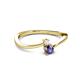 2 - Lucie 4.10 mm Bold Round White Sapphire and Iolite 2 Stone Promise Ring 