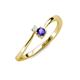 3 - Lucie 4.10 mm Bold Round White Sapphire and Iolite 2 Stone Promise Ring 