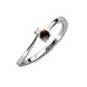 3 - Lucie 4.10 mm Bold Round White Sapphire and Red Garnet 2 Stone Promise Ring 