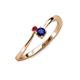 3 - Lucie 4.10 mm Bold Round Ruby and Blue Sapphire 2 Stone Promise Ring 