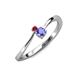 3 - Lucie 4.10 mm Bold Round Ruby and Tanzanite 2 Stone Promise Ring 