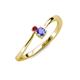 3 - Lucie 4.10 mm Bold Round Ruby and Tanzanite 2 Stone Promise Ring 