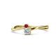 1 - Lucie 4.10 mm Bold Round Ruby and Diamond 2 Stone Promise Ring 