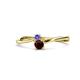 1 - Lucie 4.10 mm Bold Round Tanzanite and Red Garnet 2 Stone Promise Ring 