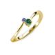 3 - Lucie 4.10 mm Bold Round Tanzanite and Lab Created Alexandrite 2 Stone Promise Ring 