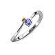 3 - Lucie 4.10 mm Bold Round Citrine and Tanzanite 2 Stone Promise Ring 