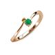 3 - Lucie 4.10 mm Bold Round Citrine and Emerald 2 Stone Promise Ring 