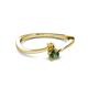 2 - Lucie 4.10 mm Bold Round Citrine and Lab Created Alexandrite 2 Stone Promise Ring 