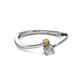 2 - Lucie 4.10 mm Bold Round Citrine and Lab Grown Diamond 2 Stone Promise Ring 