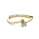 2 - Lucie 4.10 mm Bold Round Citrine and Diamond 2 Stone Promise Ring 