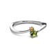 2 - Lucie 4.10 mm Bold Round Citrine and Peridot 2 Stone Promise Ring 