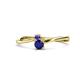 1 - Lucie 4.10 mm Bold Round Iolite and Blue Sapphire 2 Stone Promise Ring 