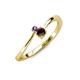 3 - Lucie 4.10 mm Bold Round Iolite and Red Garnet 2 Stone Promise Ring 