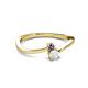 2 - Lucie 4.10 mm Bold Round Iolite and White Sapphire 2 Stone Promise Ring 
