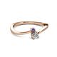 2 - Lucie 4.10 mm Bold Round Iolite and Diamond 2 Stone Promise Ring 