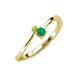 3 - Lucie 4.10 mm Bold Round Peridot and Emerald 2 Stone Promise Ring 