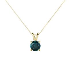 Jassiel Round London Blue Topaz Double Bail Solitaire Pendant Necklace Round London Blue Topaz Double Bail Womens Solitaire Pendant Necklace ct K Yellow GoldIncluded Inches K Yellow Gold Chain