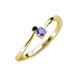 3 - Lucie 4.10 mm Bold Round Red Garnet and Tanzanite 2 Stone Promise Ring 