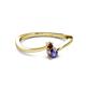 2 - Lucie 4.10 mm Bold Round Red Garnet and Iolite 2 Stone Promise Ring 