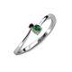 3 - Lucie 4.10 mm Bold Round Red Garnet and Lab Created Alexandrite 2 Stone Promise Ring 