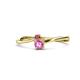 1 - Lucie 4.10 mm Bold Round Rhodolite Garnet and Pink Sapphire 2 Stone Promise Ring 