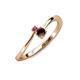 3 - Lucie 4.10 mm Bold Round Rhodolite Garnet and Red Garnet 2 Stone Promise Ring 