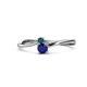 1 - Lucie 4.10 mm Bold Round London Blue Topaz and Blue Sapphire 2 Stone Promise Ring 