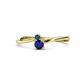 1 - Lucie 4.10 mm Bold Round London Blue Topaz and Blue Sapphire 2 Stone Promise Ring 